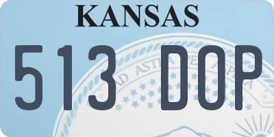 KS license plate 513DOP