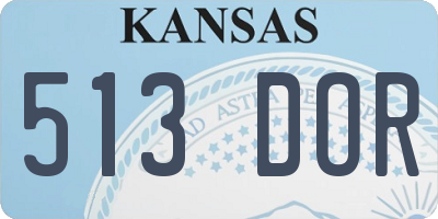 KS license plate 513DOR