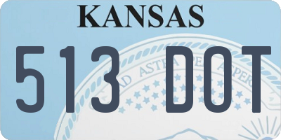 KS license plate 513DOT