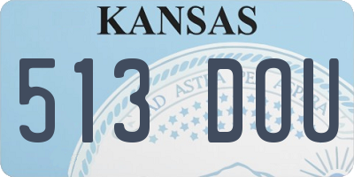 KS license plate 513DOU