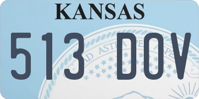 KS license plate 513DOV