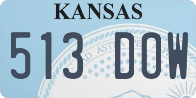 KS license plate 513DOW