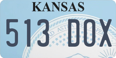 KS license plate 513DOX