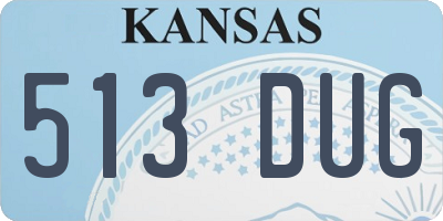 KS license plate 513DUG