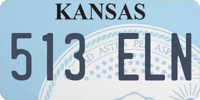 KS license plate 513ELN