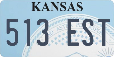 KS license plate 513EST