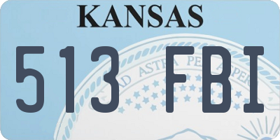 KS license plate 513FBI