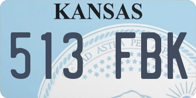 KS license plate 513FBK