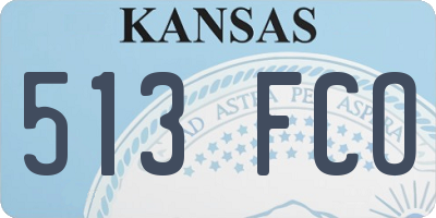 KS license plate 513FCO