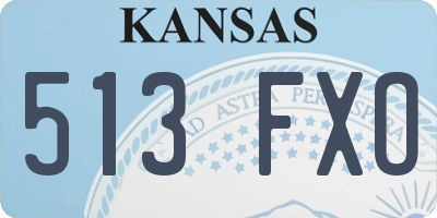KS license plate 513FXO
