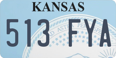 KS license plate 513FYA