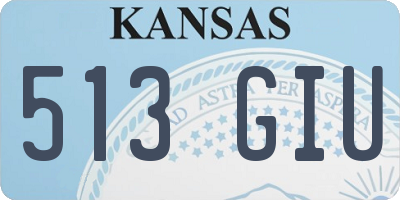 KS license plate 513GIU