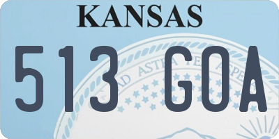 KS license plate 513GOA