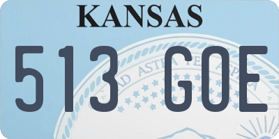KS license plate 513GOE