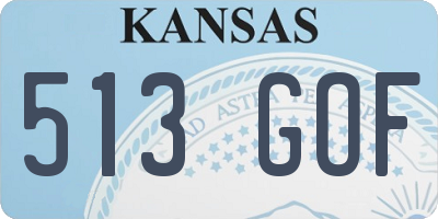 KS license plate 513GOF