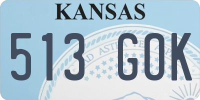 KS license plate 513GOK