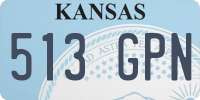 KS license plate 513GPN