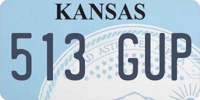 KS license plate 513GUP