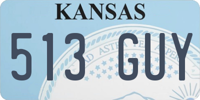 KS license plate 513GUY