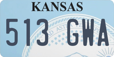 KS license plate 513GWA
