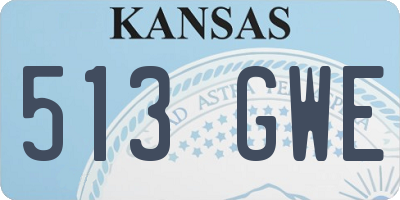 KS license plate 513GWE