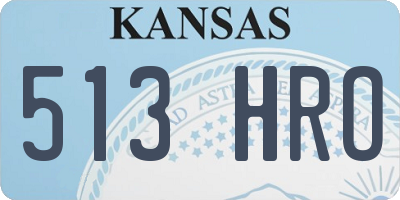 KS license plate 513HRO
