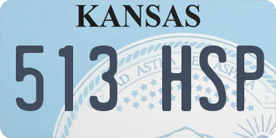 KS license plate 513HSP