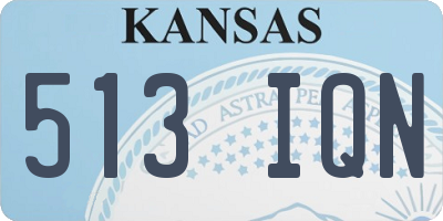 KS license plate 513IQN