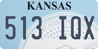 KS license plate 513IQX