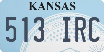 KS license plate 513IRC