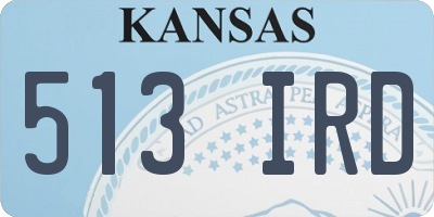 KS license plate 513IRD
