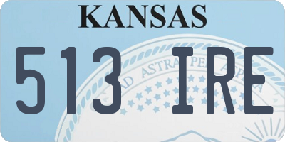 KS license plate 513IRE