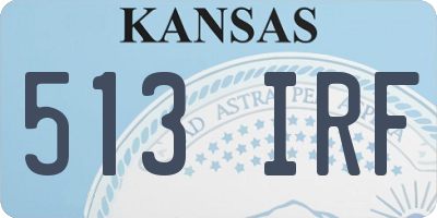 KS license plate 513IRF