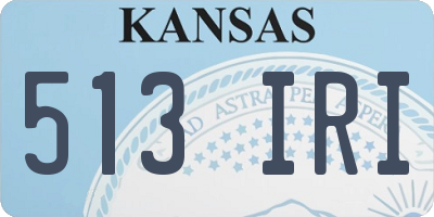 KS license plate 513IRI