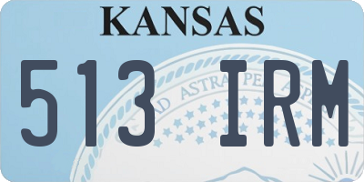 KS license plate 513IRM