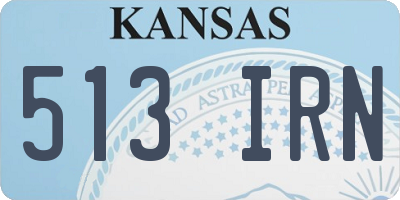 KS license plate 513IRN
