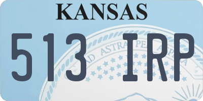 KS license plate 513IRP