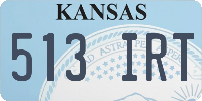KS license plate 513IRT