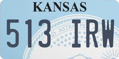 KS license plate 513IRW
