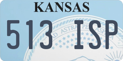 KS license plate 513ISP