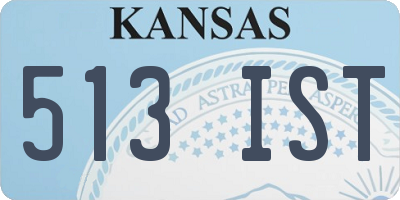 KS license plate 513IST