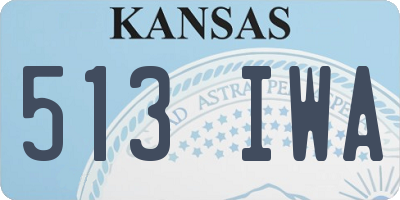 KS license plate 513IWA