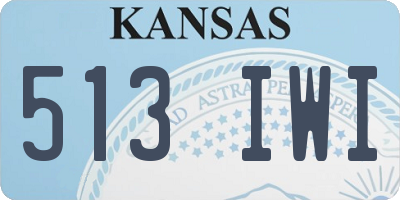 KS license plate 513IWI