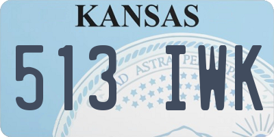 KS license plate 513IWK