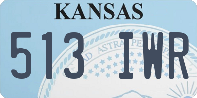 KS license plate 513IWR