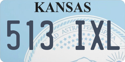 KS license plate 513IXL
