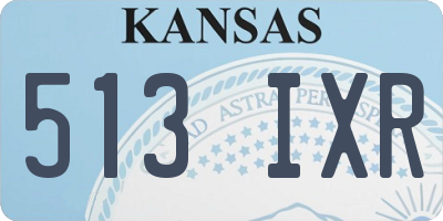 KS license plate 513IXR