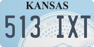 KS license plate 513IXT