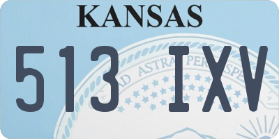 KS license plate 513IXV