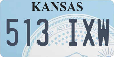 KS license plate 513IXW